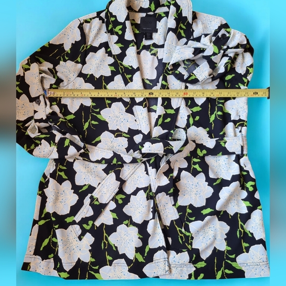 500 Maison Cinqcent Floral Belted Light Flowy Open Front Coat Jacket Sz XL - Picture 9 of 12
